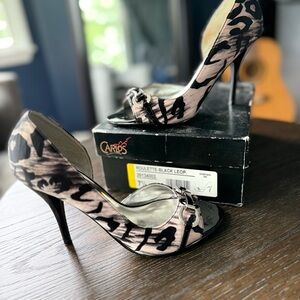 Carlos Santana Black Leopard Heels
